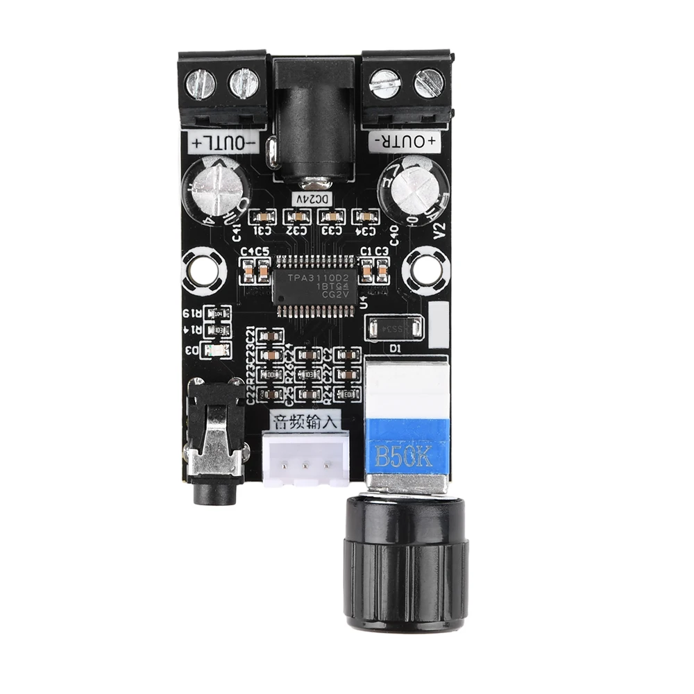 XH-A240 DC8-26V Универсальная маленькая плата цифрового усилителя HD TPA3110D2 Модуль платы усиления звука 30 Вт + 30 Вт