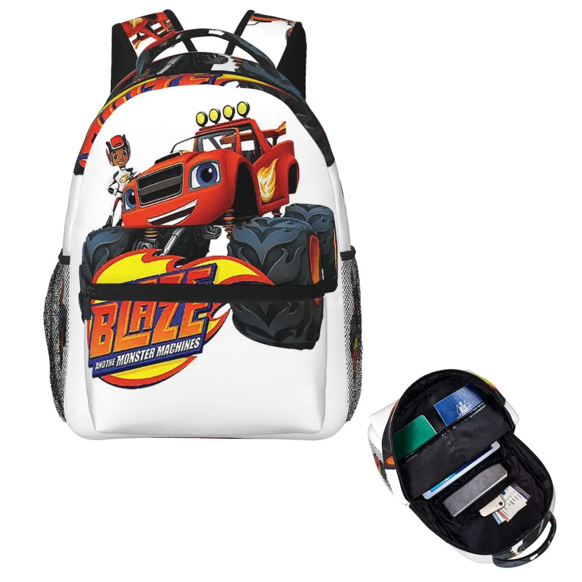 Blaze And The Monster Machines 1 Student Backpack School Bag Hiking Travel Daypack for Men Women Fashion Bookbag Shoulder Bags