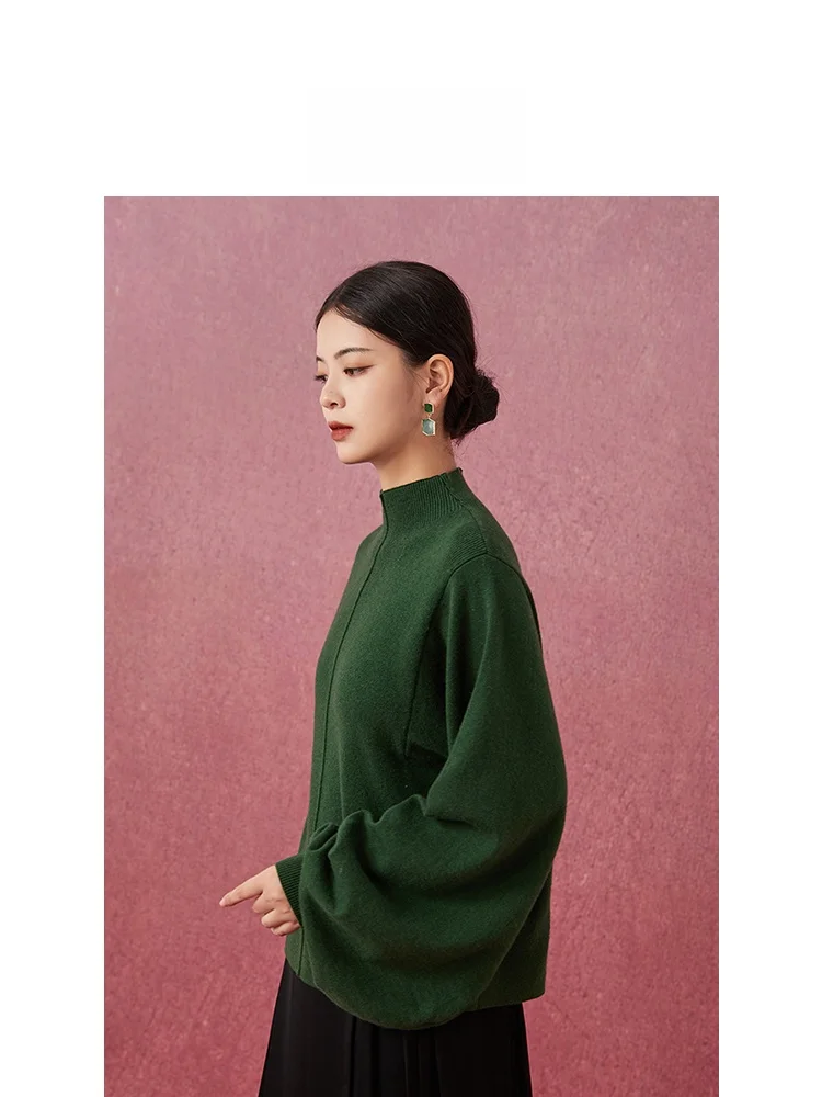 

New Chinese Style Women's Knitted Sweater Cashmere Casual Loose Fit Spring 2026 Versatile Comfortable Breathable Fashionable