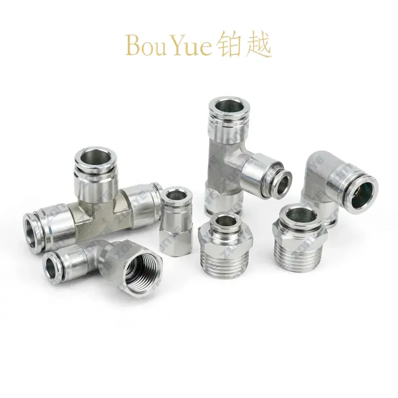 for Energy Storage Fire Protection Adapter All Copper Nickel Plated Pneumatic Stainless Steel Connector Straight Through PC