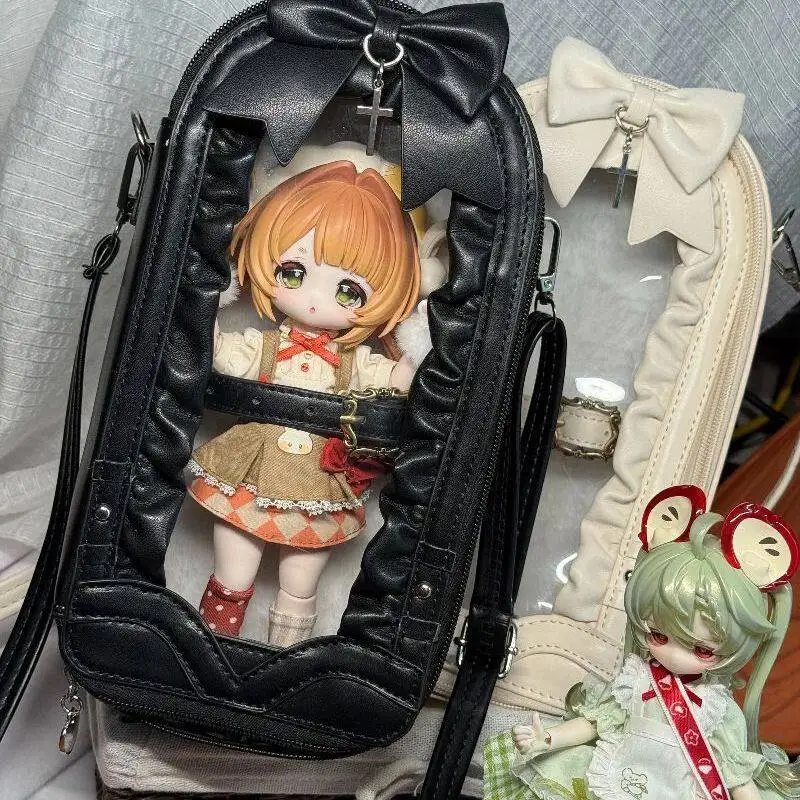 For Ob11 Ob24 Blythe Bjd Doll Mjd Action Figure 1/6&1/12 Bjd Vertical Doll Carry Bag Mini Shoulder Crossbody Outdoor Bag Gift - view 2