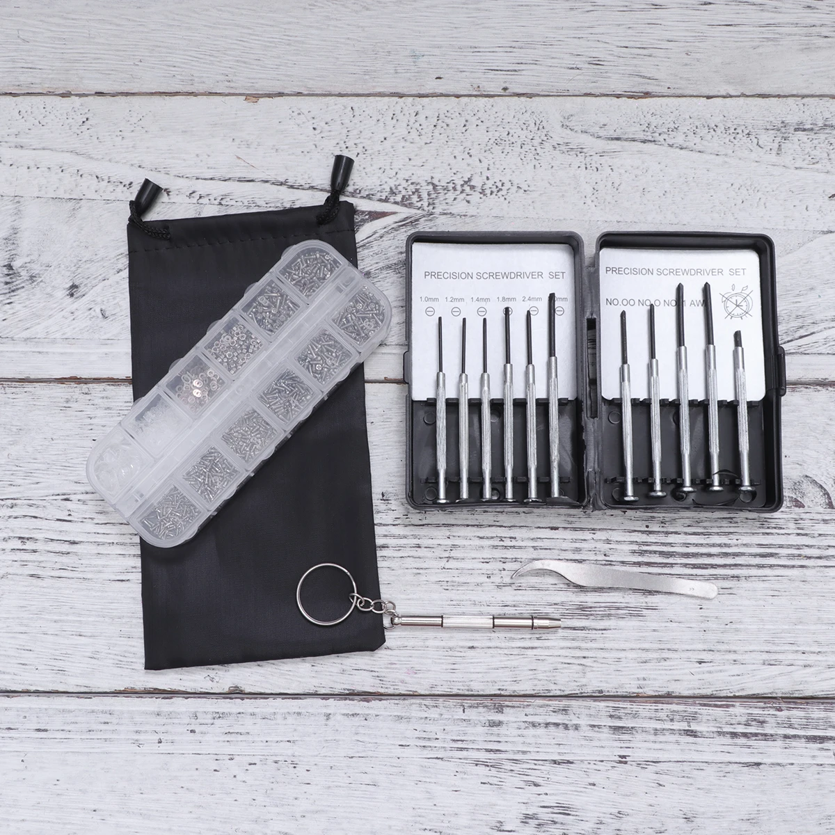 

1 set Glasses Repair Kit Sunglass Tools Small Screwdriver Set Home Use Multi Purpose Storage For Watches Jewelry Cellphone