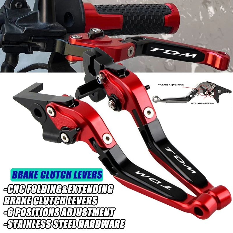 

Motorcycle Adjustable Folding Extendable Brake & Clutch Levers For TDM 850 900 A TDM900 Accessories Moto Enduro Handlebar