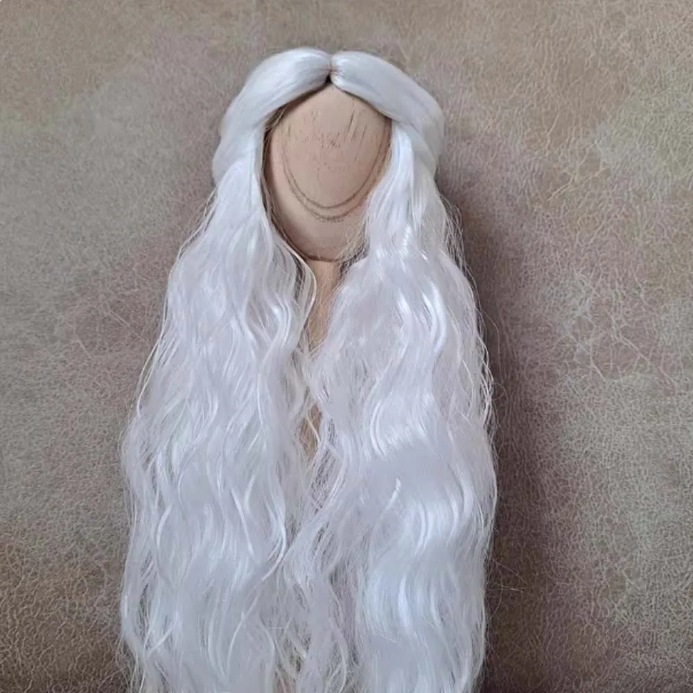 New Style 1/3 1/4 1/6 1/8 Bjd Wig High Temperature White Wavy Wire Bjd Wig SD For BJD Doll Hair Wig