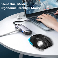 Dual Mode Ergonomic Trackball Wireless Silent Mouse Bluetooth+2.4G Mute Ergonomic Programmable Drawing Office Vertical Mice