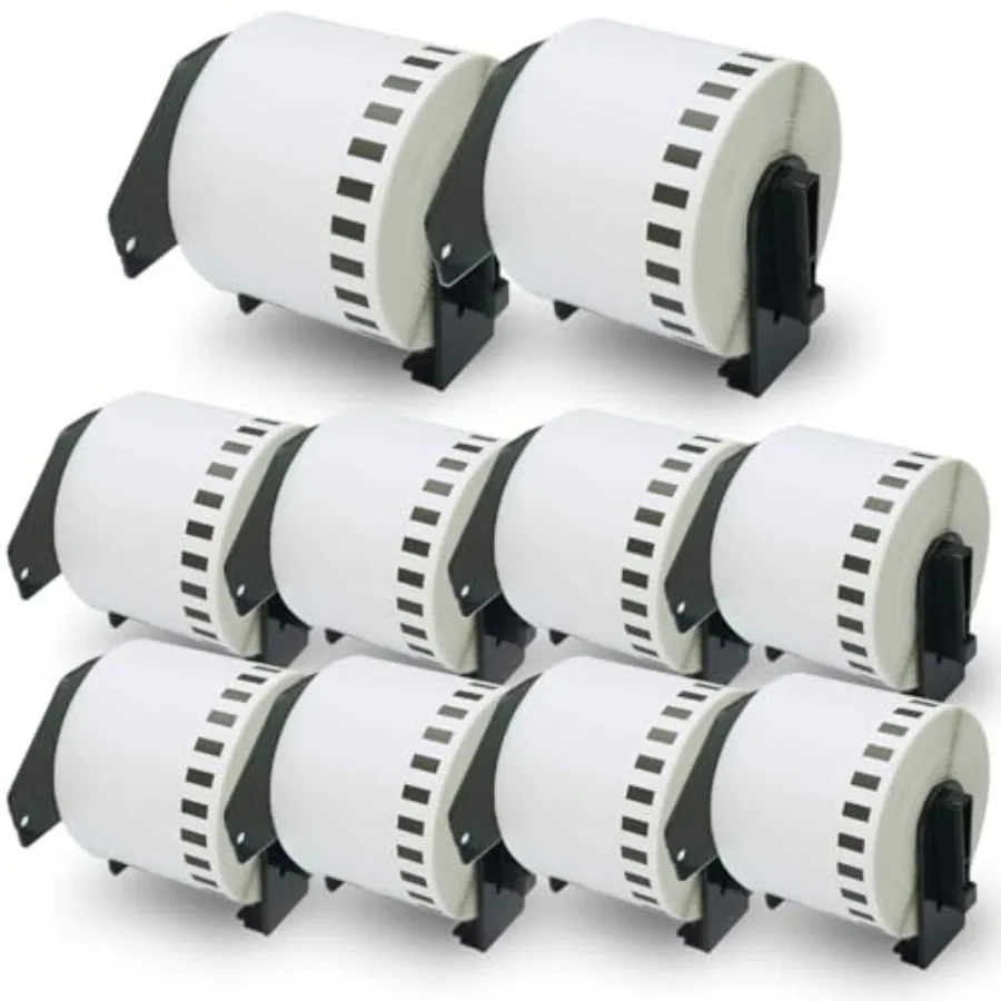 

Совместимые непрерывные этикетки для замены Brother DK-2205, 2,4 дюйма x 100 футов, для использования с принтерами этикеток Brother QL [10 рулонов]