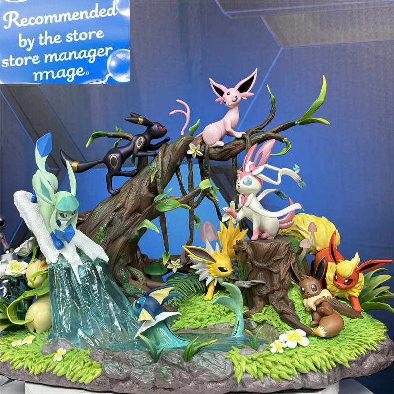 

Pokemon Eevee Evolution Family Gk статуя из смолы, большой размер, аниме, Коллекционная фигурка для сцены, подарок на Рождество и день рождения