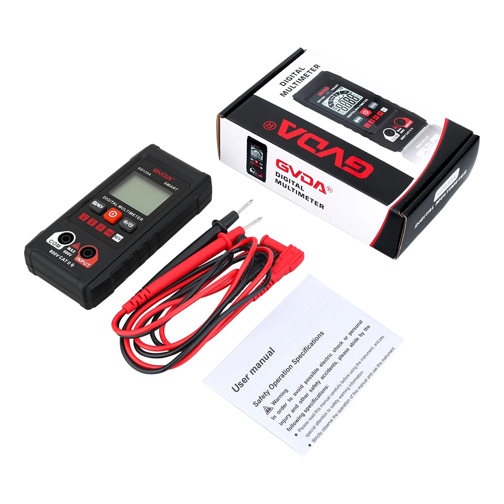 GVDA Digital Multimeter Auto Range DMM Voltmeter True RMS AC DC NCV Ohm Voltage Meter Multi-meter 4000 Counts Smart Multitester