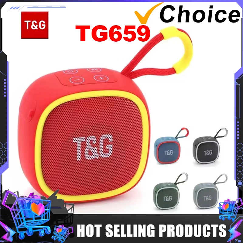 T&G TG659 Mini Wireless Powerful Waterproof Bluetooth Speaker TWS Bluetooth 5.3 Sound Box HIFI Loudspeaker Support TF Card Radio