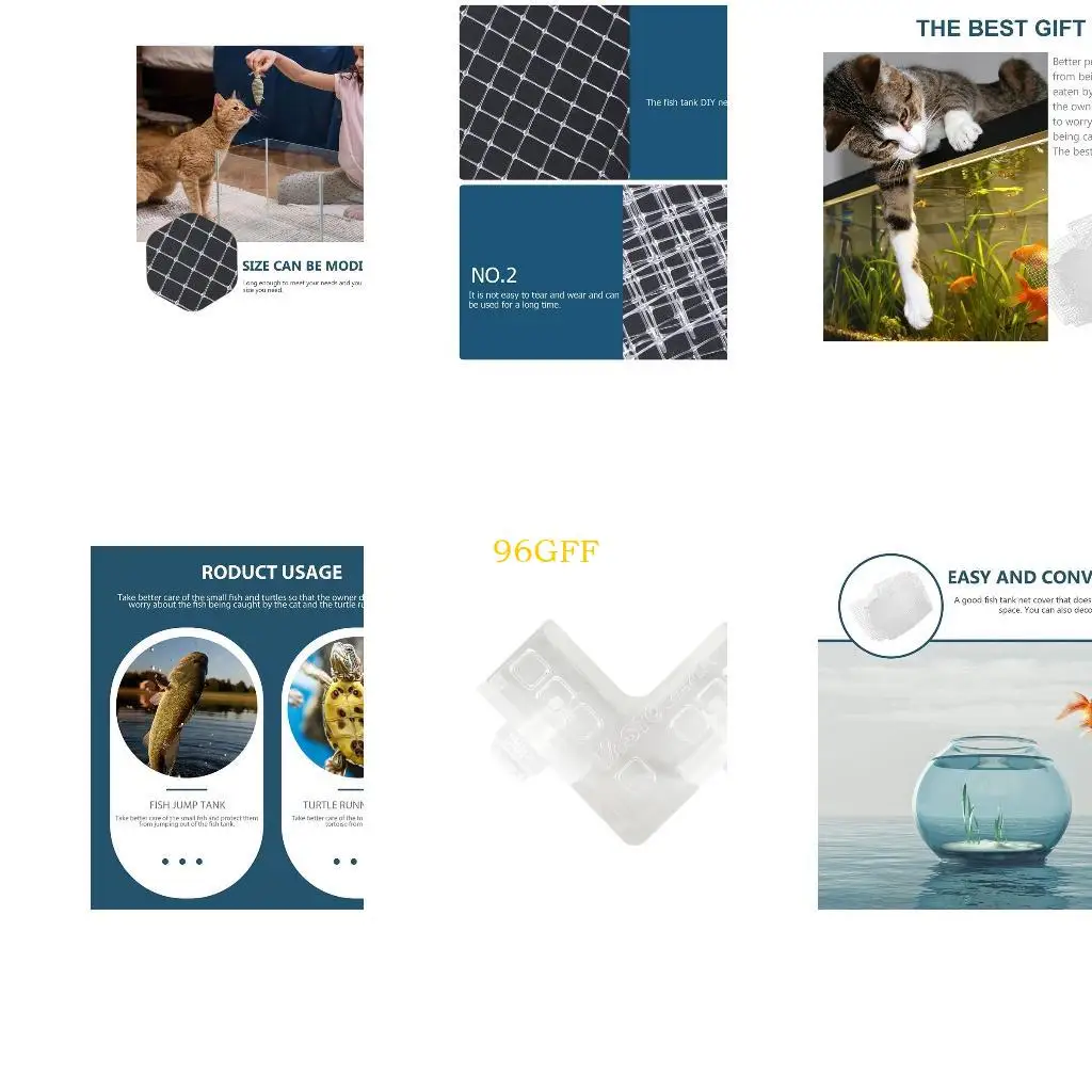 96GF Invisible Aquarium Screen Net Fish transparente para cubierta tanque Anti-saltre Reemplazo