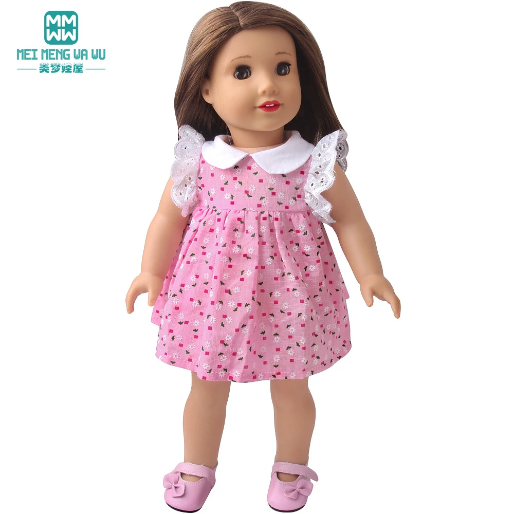 Puppe Kleidung Fit 45cm Spielzeug Amerikanische Puppe Mode Cartoon Gaze Kleid Hemd Hosen Schuhe Mädchen Geschenke – Detail 12
