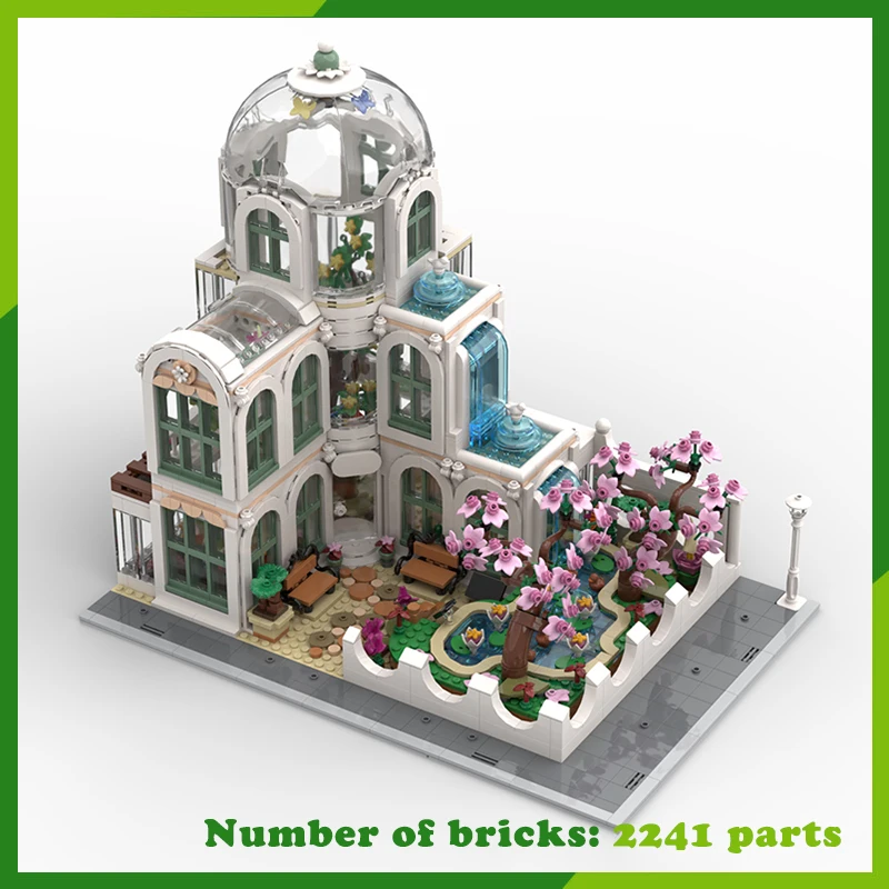 Botanical Garden MOC Building Blocks Urban Architecture Landscape Model DIY Bricks Creative Assembly Toys Xmas Present 2241PCS