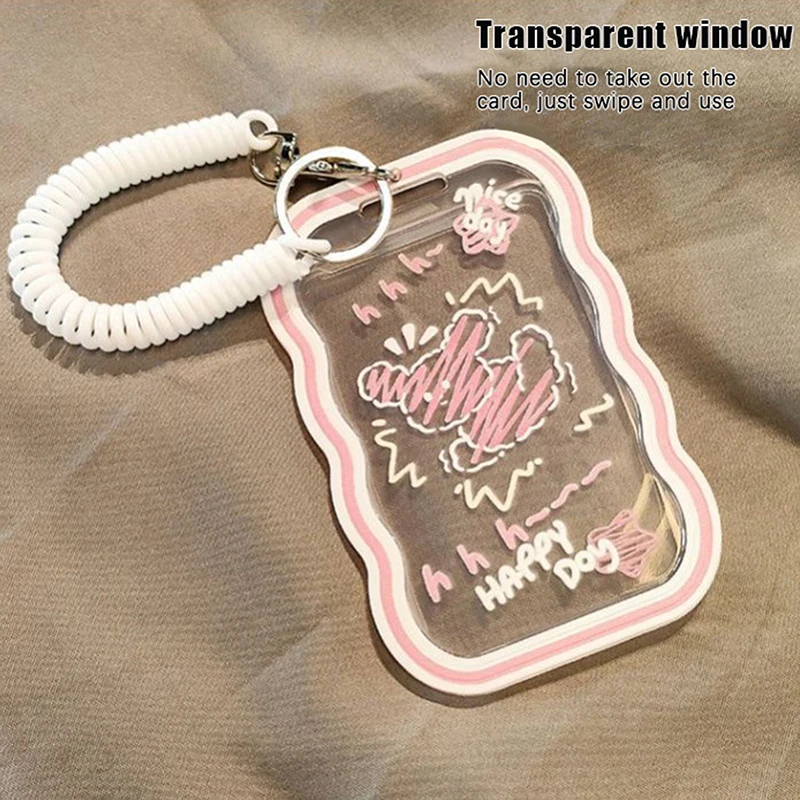 INS 3inch Photocard Holder Transparent Card Holder Keychain Photo Sleeve Bus Card Student Cards Case Photo Protector