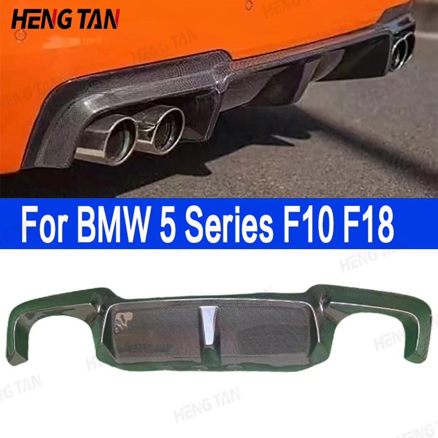 

For BMW 5 Series F10 F18 M Sport 525i 530i 2010-2016 Carbon Fiber Car Rear Diffuser Bumper Lip Spoiler Splitters 3D Style