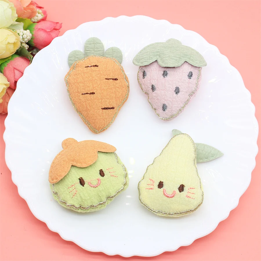 5 Stks/partij Leuke Cartoon Fruit Pop Applicaties Voor Diy Handgemaakte Kinderen Haar Clip Accessoires Hoed Doek Tas Broche Patches Nieuwe