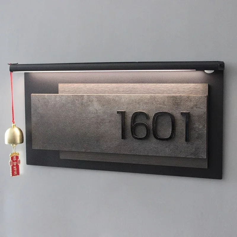 number Residential home induction luminous light sign B & B room light luxury vertical version New Chinese style