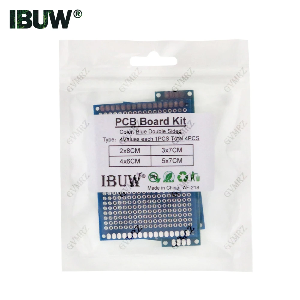 4pcs blue Assorted Size PCB Prototype Board 2x8/3x7/4x6/5x7CM Universal Breadboard for Arduino DIY Electronics Project