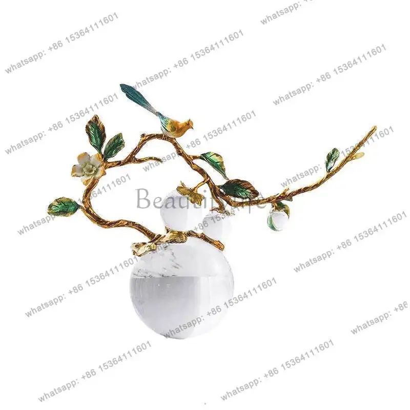 Ornaments: light luxury, high-end enamel crystal ball, housewarming gifts, living room TV cabinet decorations