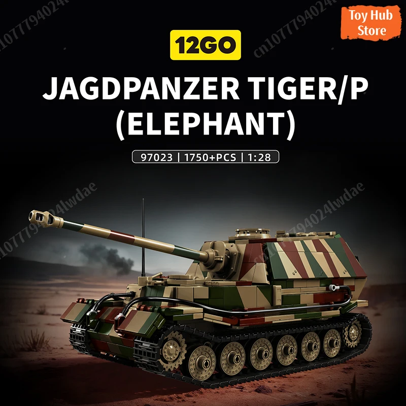 

Конструктор «Танк Вермахта» (Jagdpanzer TIGER/P ELEPHANT) времен Второй мировой войны, коллекционная модель, развивающая игрушка