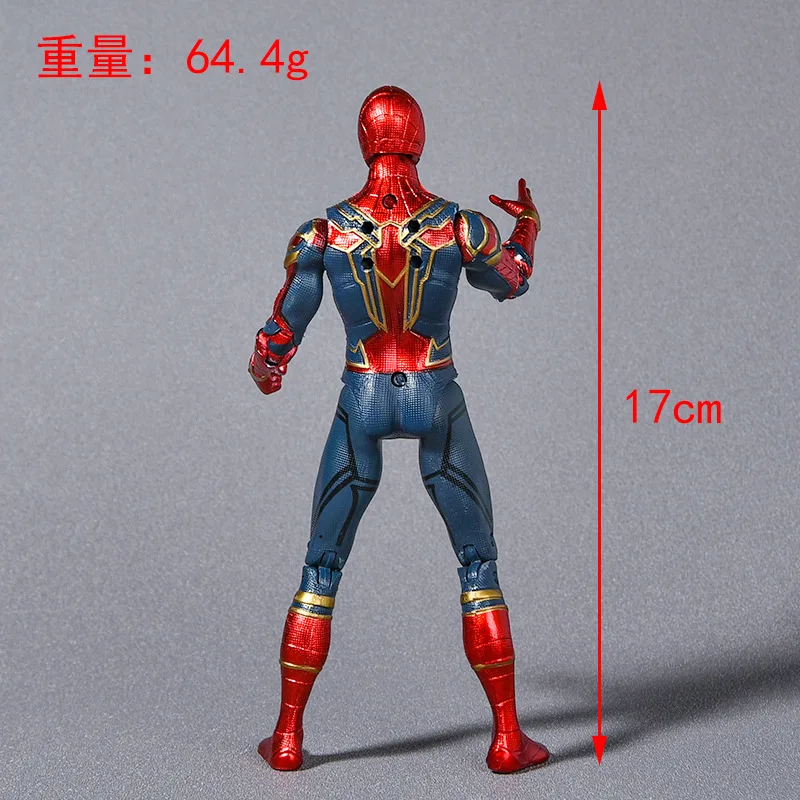 Spiderman Anime Figure Toys Children Cartoon Movie Spider-Man Ironman Hulk Luminous Figure Model Dolls PVC Kids Gift