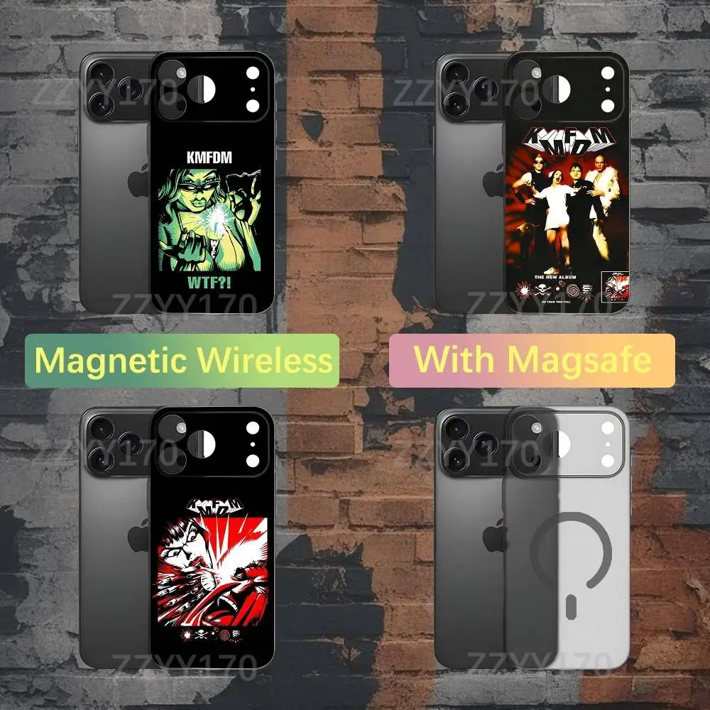 

KMFDM Hell Yeah Phone Case For iPhone 17,16,15,14,13,12,X,XS,Pro,Max,Plus,E,Air,Mini with Magsafe Magnetic Frosted Clear