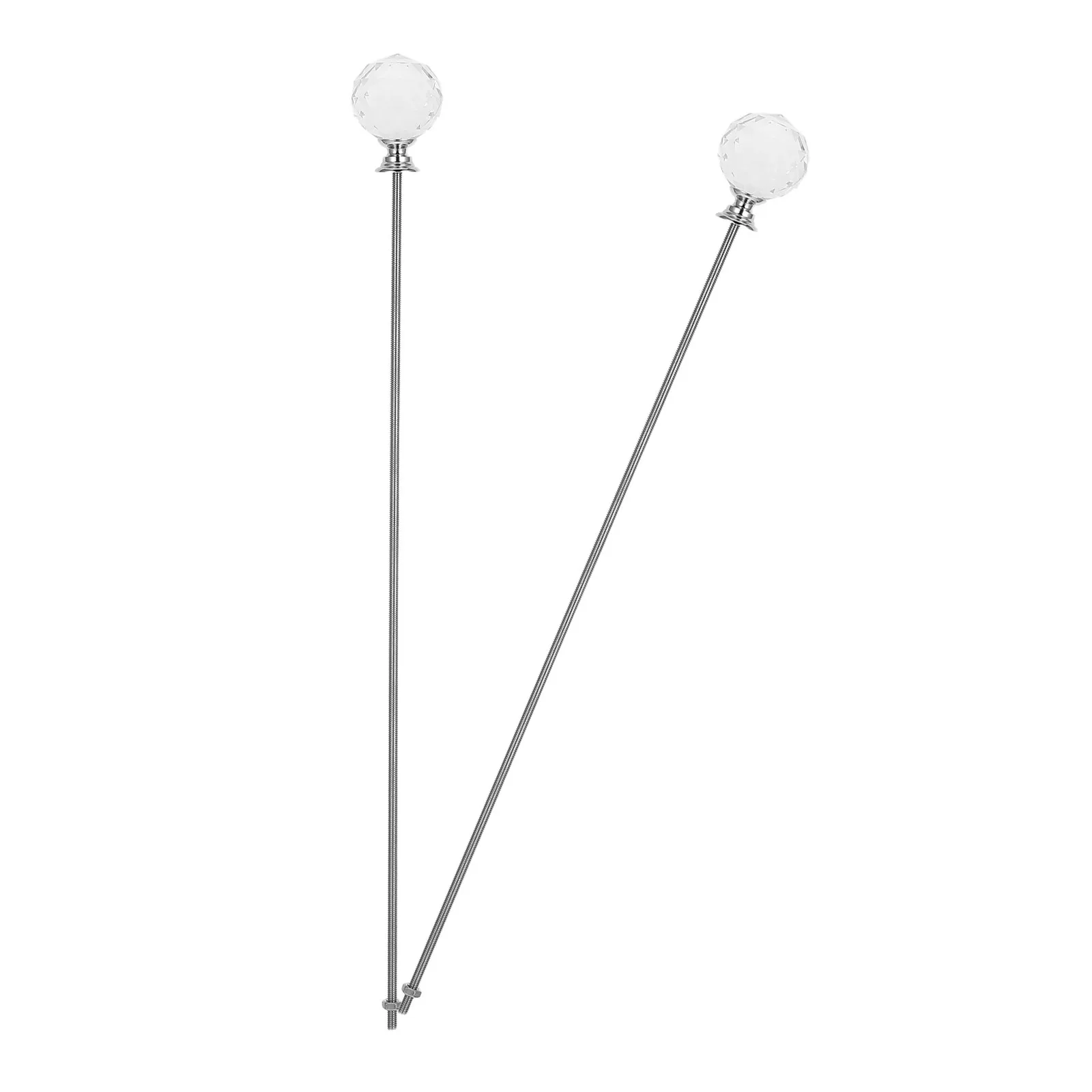 

2Pcs Crystal Topped Fairy Wand Plant Supports Metal Garden Stakes for Orchid Flower Pots Tomato Plants Flower Yard Stakes