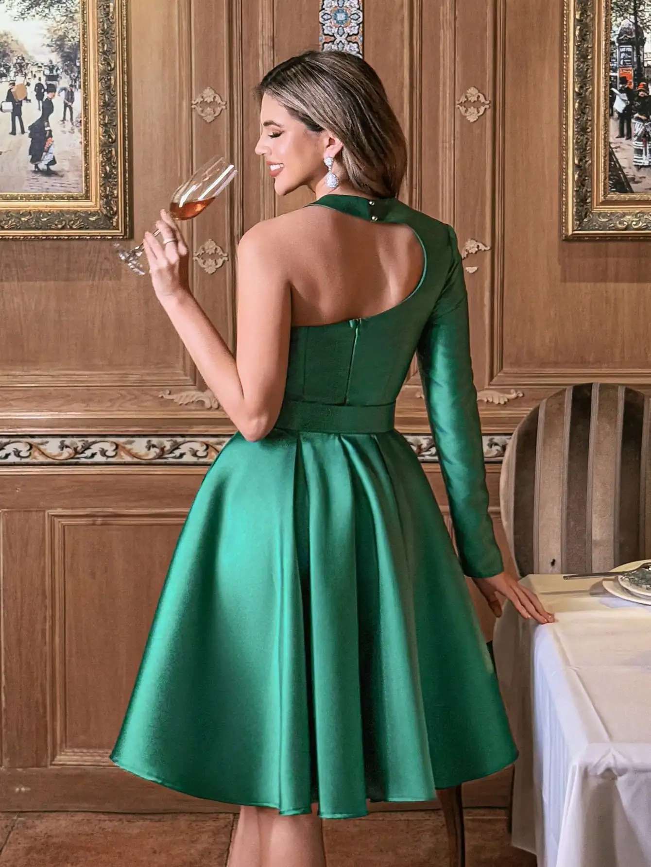 فستان سهرة قصير مثير على الموضة الفرنسية للصيف للنساء بدون ظهر وحزام بدون حمالات فستان حفلات نحيف أنيق للمناسبات الرسمية #6