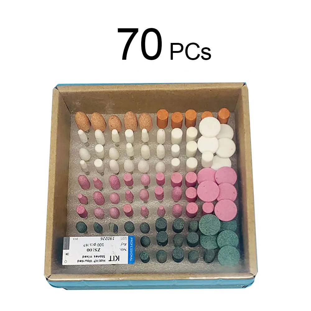 

70 PCs Dental Polishing Grinding Head Ceramic Teeth Polisher for Low-speed Machine Polishing Dentist Tools Dentistry Material