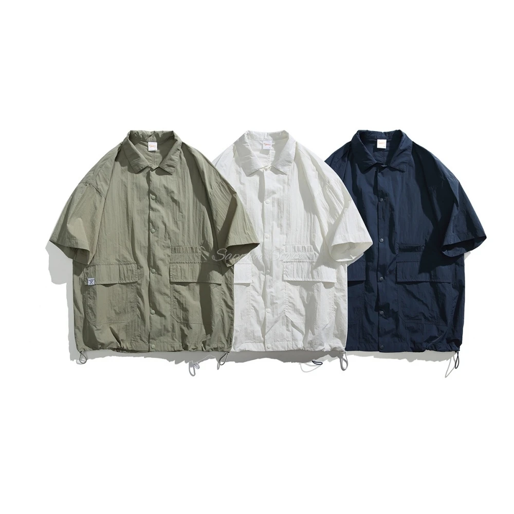 

2025 Men Women Hair Salon Smock Lightweight Quick-dry Loose Pocket Short Sleeve Anti static Haircut Apron Client Gown M-4XL