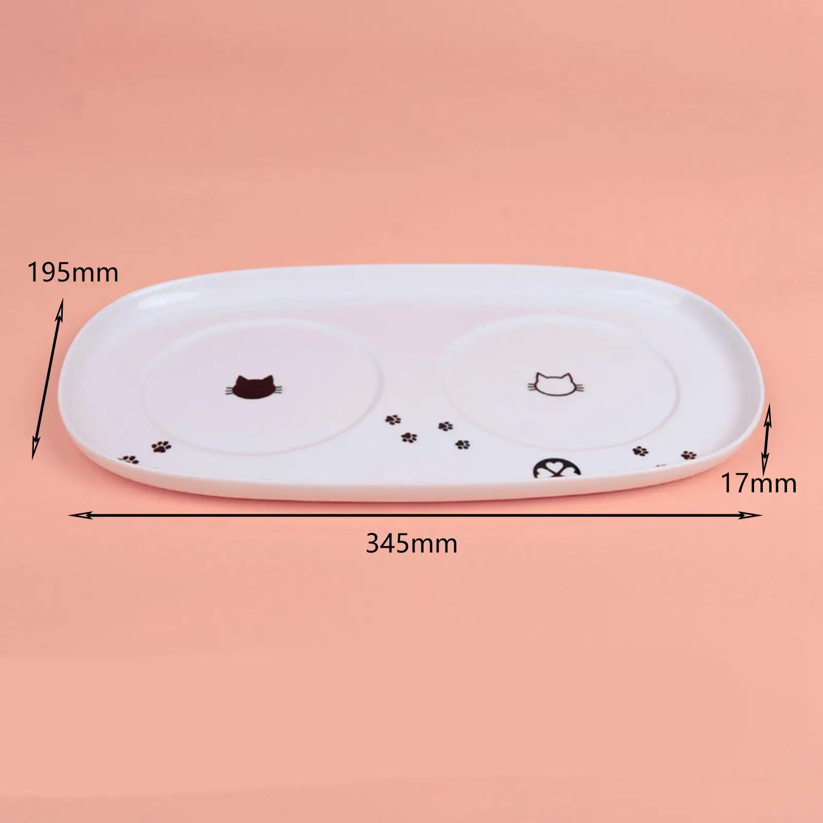 White Ceramic Raised Pet Food Bowl Plate for Cats Small Dogs Elevated Feeder Tray Water Dispenser Durable