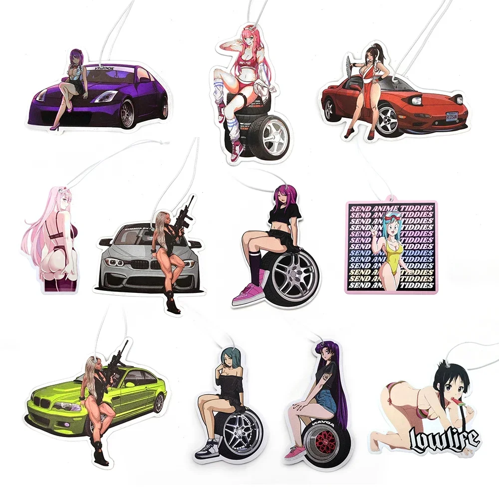 

Hot Sale JDM Culture Series Car Air Freshener Hanging Sexy Girl Car Rear View Solid Paper Car Interior Accessories Pendant