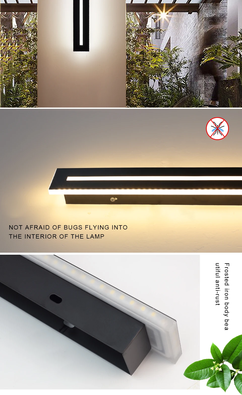 Waterproof IP65 LED Long Wall Sconce Lamp Garden Light Decoration Outdoor Lighting AC85-265V Sconce Luminaire External Sconce