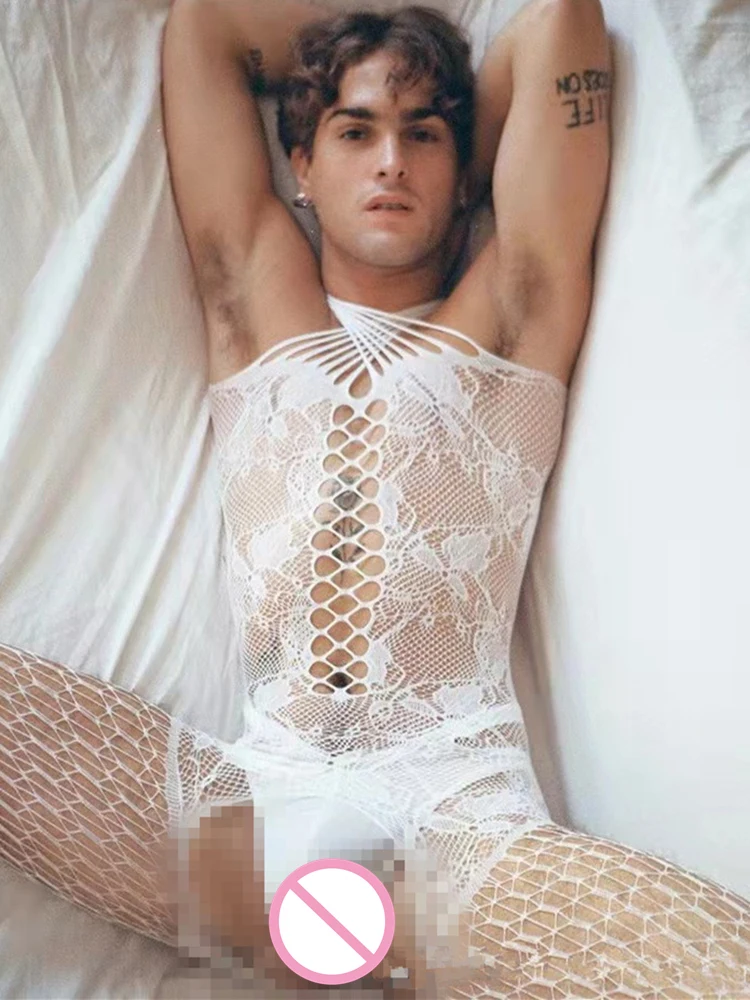 Sex Bodysuit Men Tights Mesh Patterned European Style Clothing Sexy Lingеrie Set Sexy Bodystocking Mesh Porn Gay Sleepwear