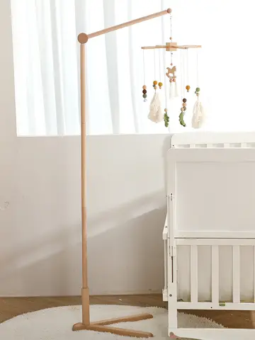 Baby Rattle Toy 0-12 Months Toys Wooden Mobile Bed Bell Floor Stand Bracket Newborn Bed Bell Hanging Holder Bracket Infant Crib