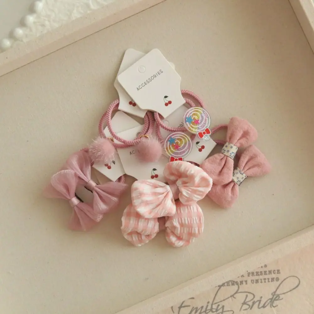 10Pcs Luxury Sweet Elastic Rubber Band Kids Girls Cute Hair Ties Bowknot Bows Flower Headdress