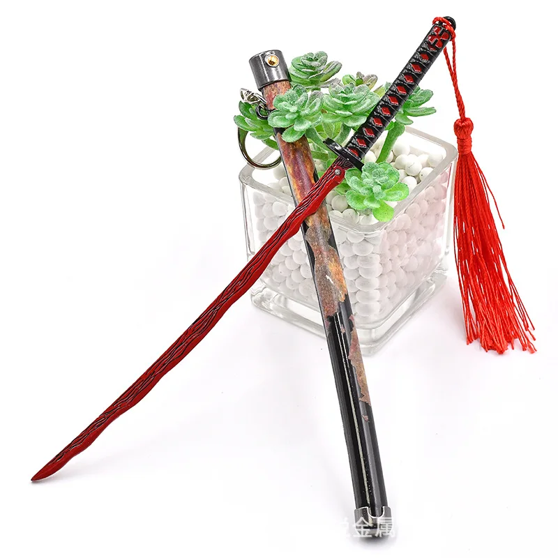 ดาบคาตานะโลหะ 24 ซม. รุ่น Rivers of Blood Okina ER อุปกรณ์เสริมเกม ขนาด 1:6 แบบป๊อปอัพ ของสะสมตกแต่งบ้าน ของเล่น