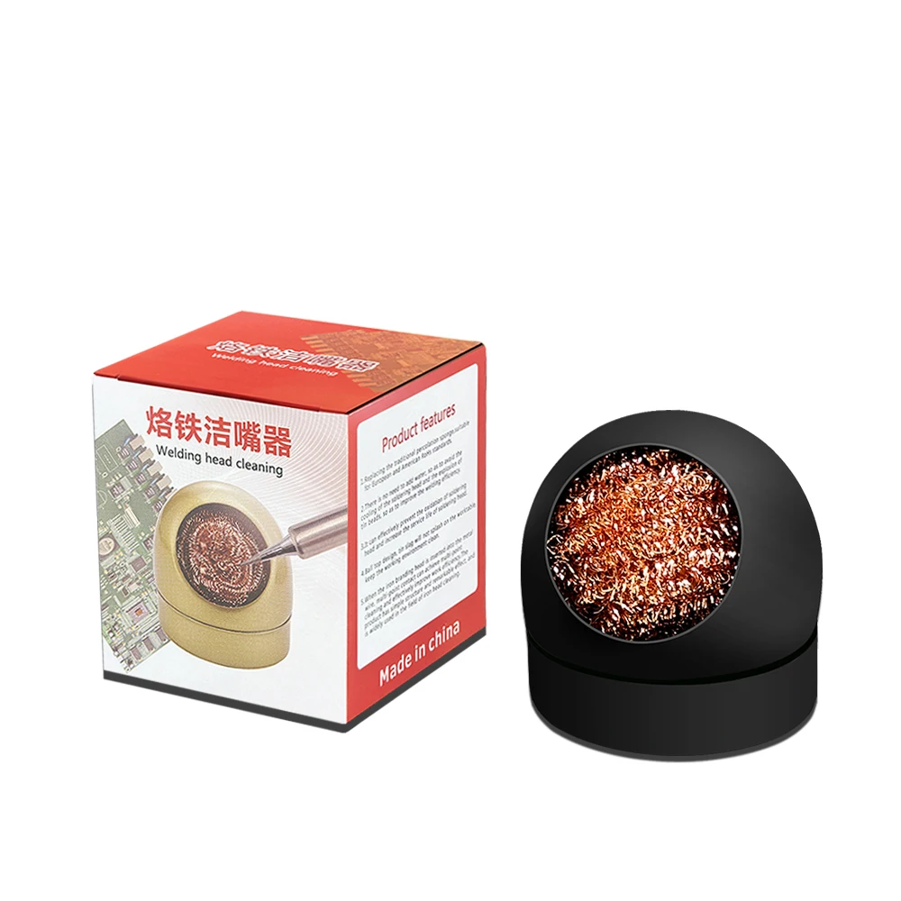 Metal Wire With Stand Set Welding Desoldering Soldering Solder Iron Tip Dross Cleaner Cleaning Steel Ball Mesh Filter Tin Remove