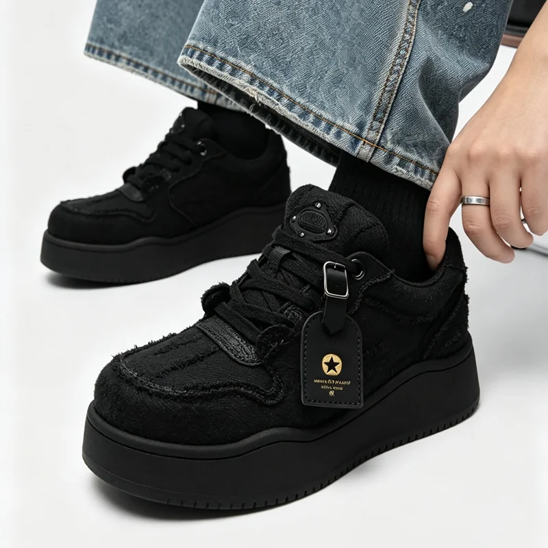 High Top Casual Men Shoes Fashion Comfortable Outdoor Board Man Sneakers Flat Bottom Shorts Ankle Boots Breathable Concise Style