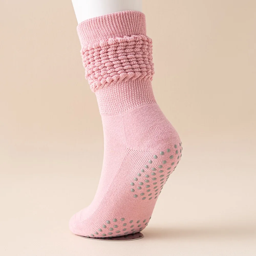 

New Cotton Pilates Socks Breathable Harajuku Street Yoga Socks Non-Slip Grip Sweat-absorbent Stackable Calf Socks