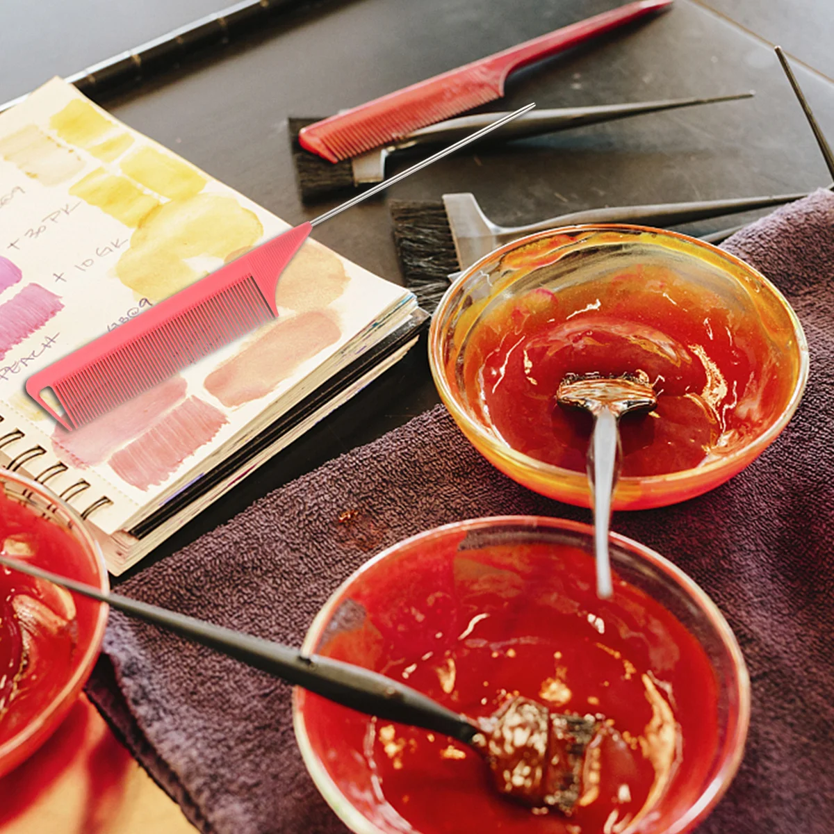 

12Pcs Hairdressing Pintail Combs Lightweight Plastic Tail Combs for Hair Salon Barber Styling Haircut Comb Set