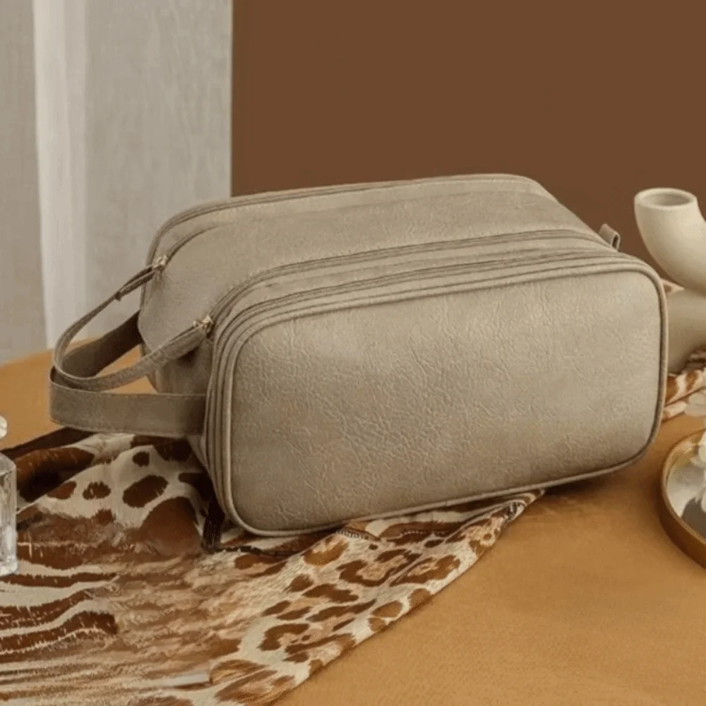 

PU Leather Multifunctional Makeup Bag Large Capacity Waterproof Portable Travel Bags Multipocket Design Easy Access