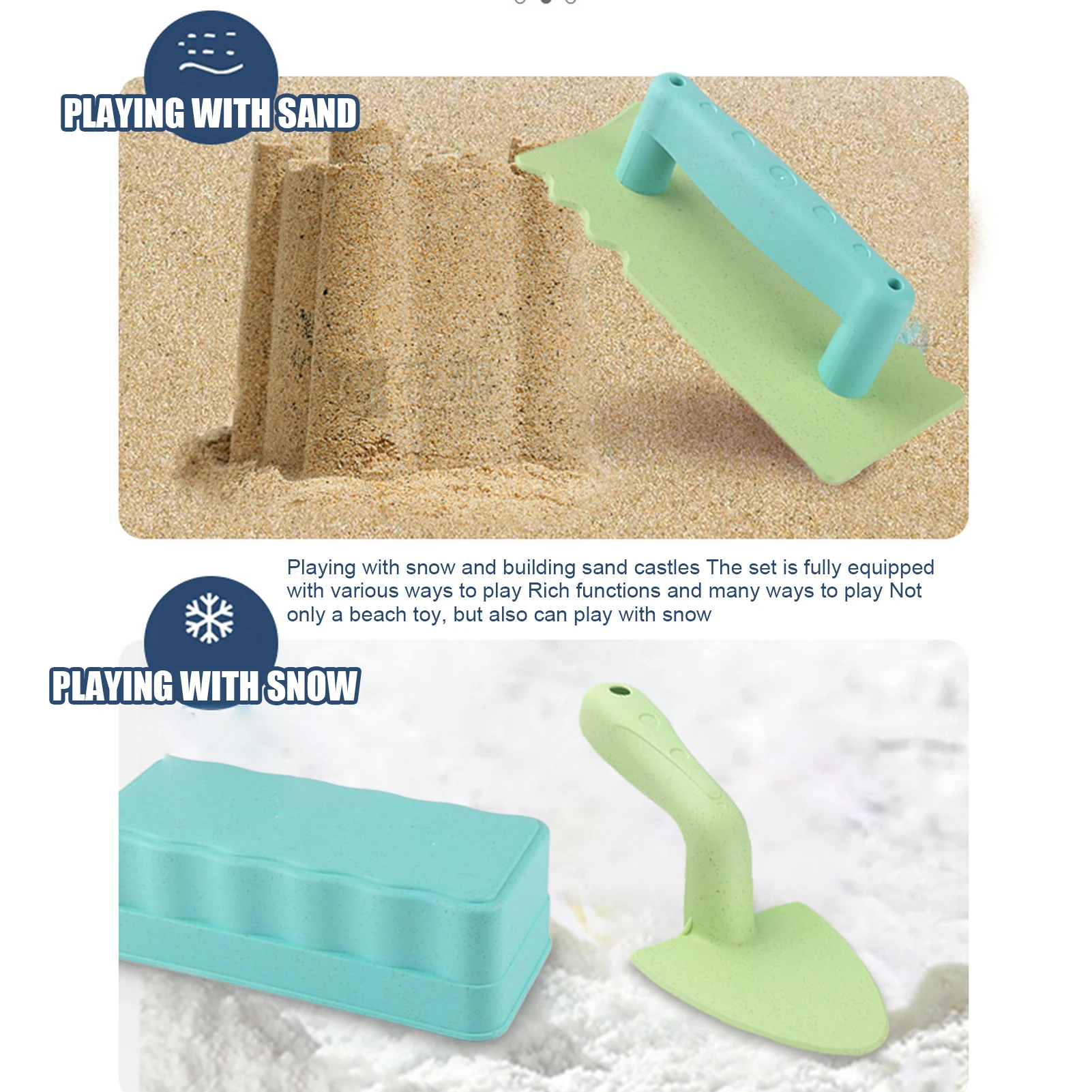 Brinquedos de praia leve conjunto de jogo de areia pá educacional molde de tijolo crianças férias de verão piscina parque aquático atividades ao ar livre