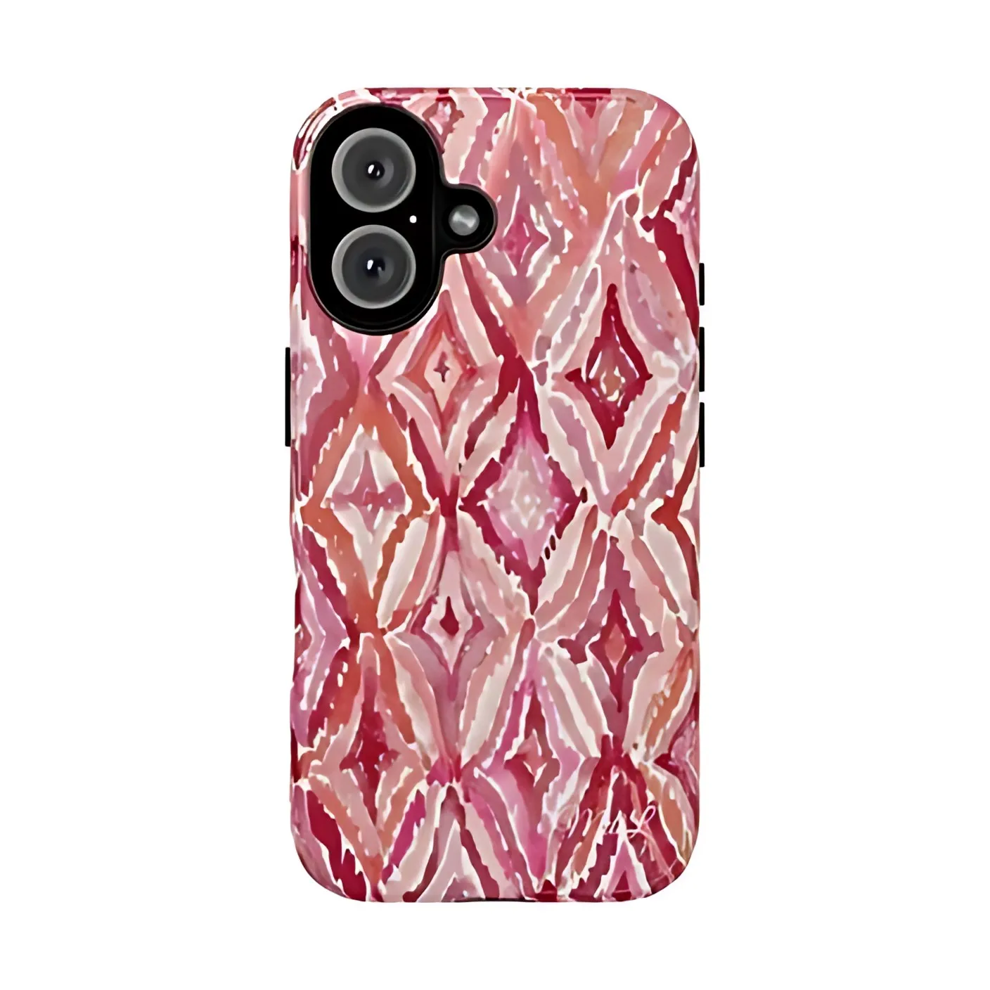 Pink Rhombus Texture Phone Case for Samsung Galaxy S23 S24 S25 S26 FE Plus Ultra Edge 4G 5G Luxury Double-layer Back Cover