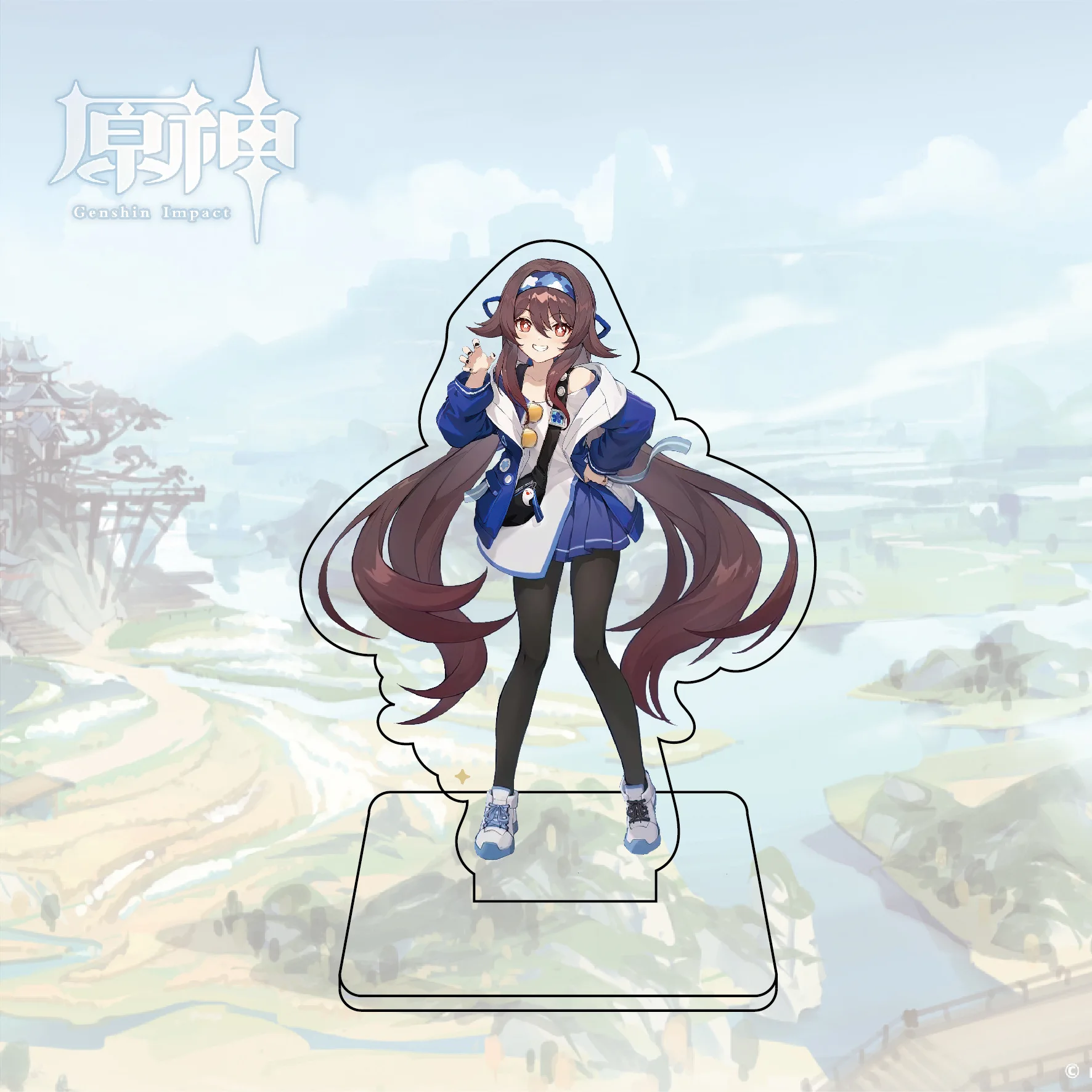 10CM Anime Figure Genshin Impact Zhongli Hu Tao Xiao Beelzebul Acrylic Stand Model Plate Desk Decor Standing Sign Fans Gift