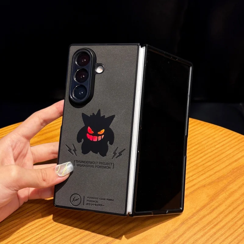 Giappone Simpatico Cartone Animato P-Pokemon Gengar Anti-pelliccia Pikachu Cassa Del Telefono Pieghevole Per Samsung Z Fold 4 5 6 7 Z Fold 7Anime Pokemons copertura