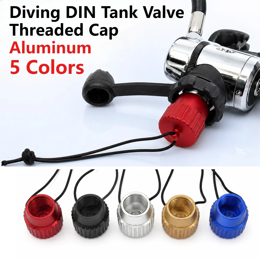 1Pcs Scuba Diving DIN Tank Valve Threaded Cover Aluminum Dust Plug Protection Cap Swimming Accessories Multicolor Dust Cap