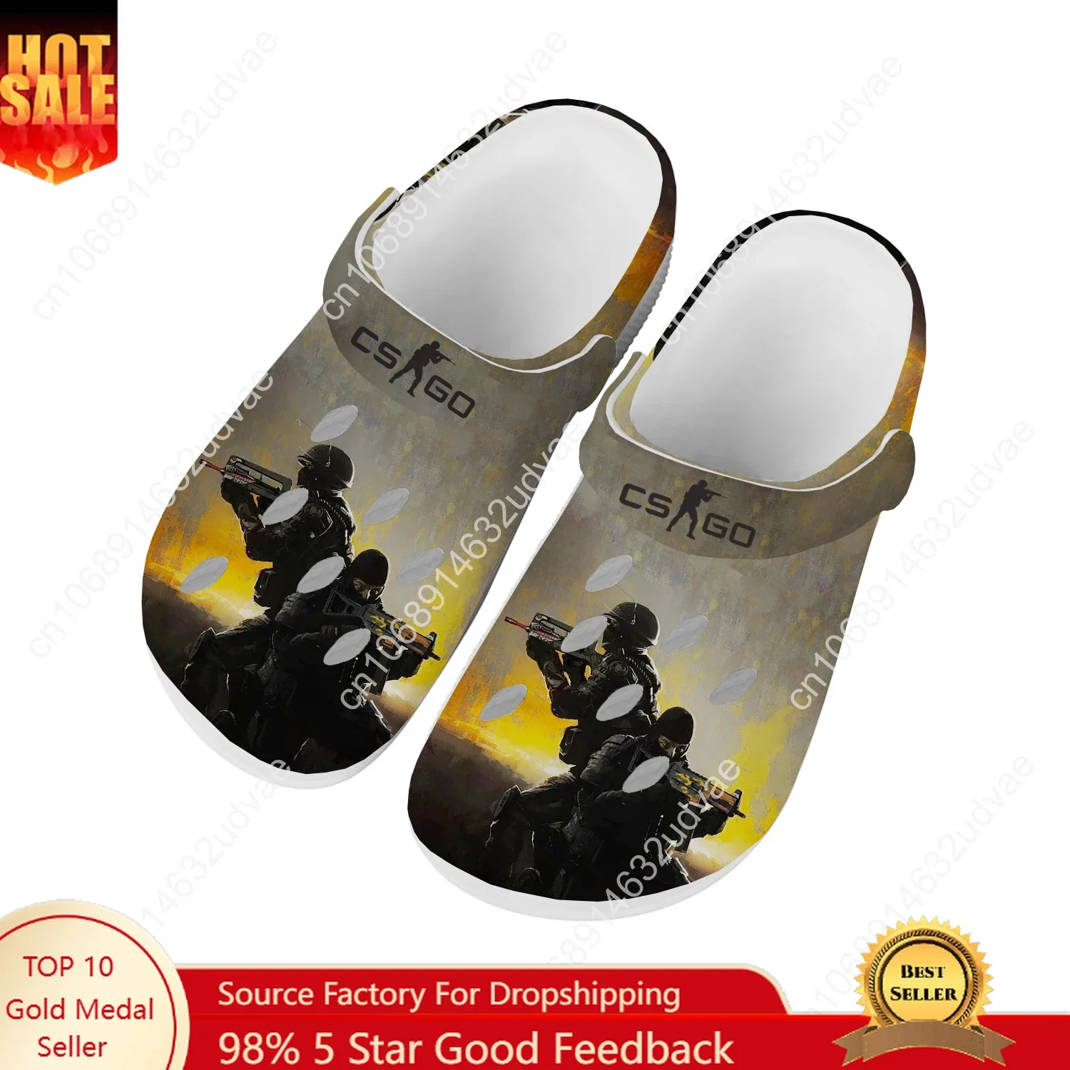 

Counter Strike Global Offensive Water Shoes Mens Womens Comfortable Home Garden Clogs Customizd Sandals Beach Hole Slippers