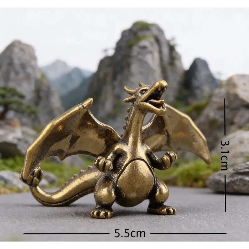 Roaring Flying Dragon Small Statue Desktop Ornaments Vintage Animal Figurines Model Lucky Home Decoration Crafts Accessory