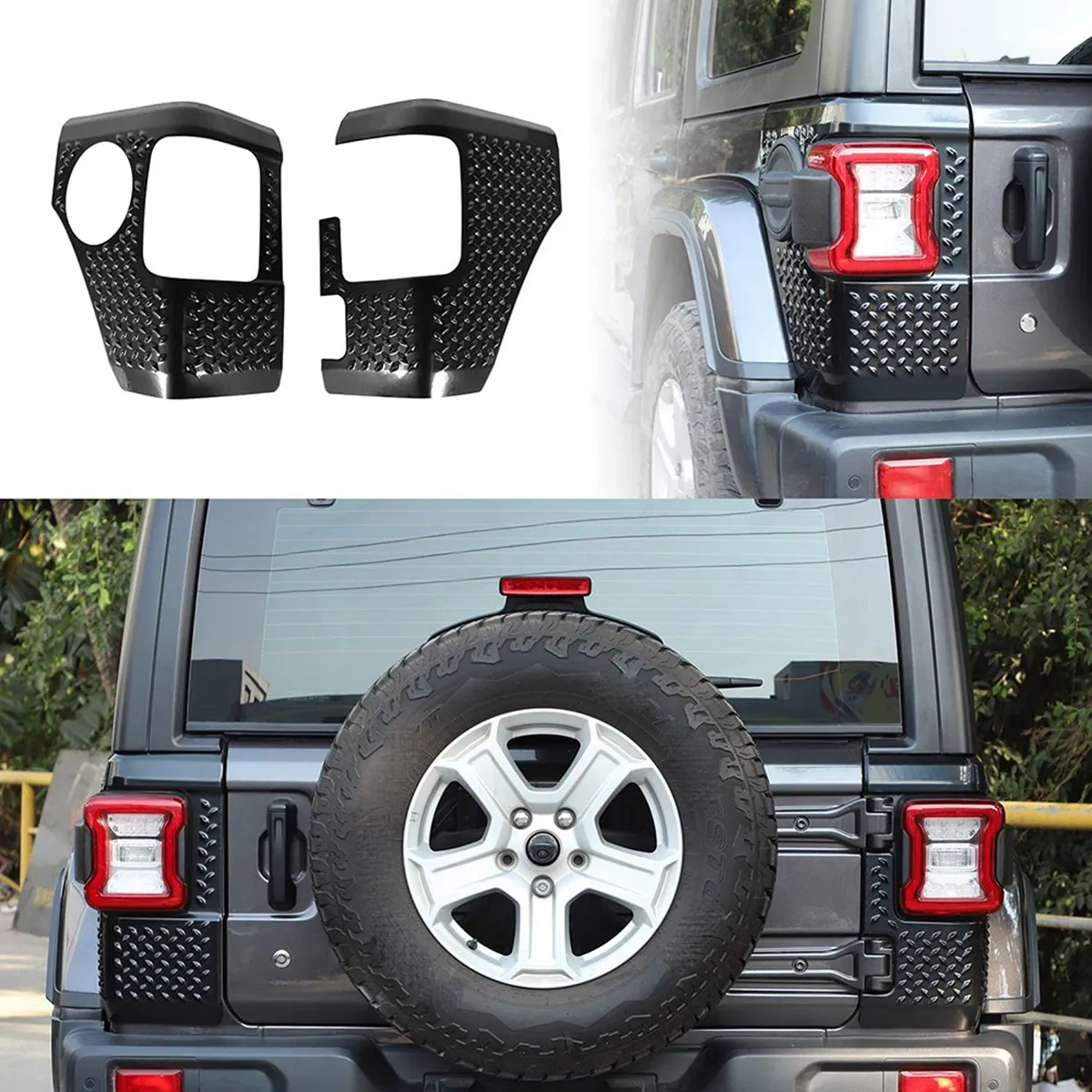 Tail Light Cover Body Armor Rear Corner Guards Protectors for 2018 2019 2020 Jeep Wrangler JL JLU