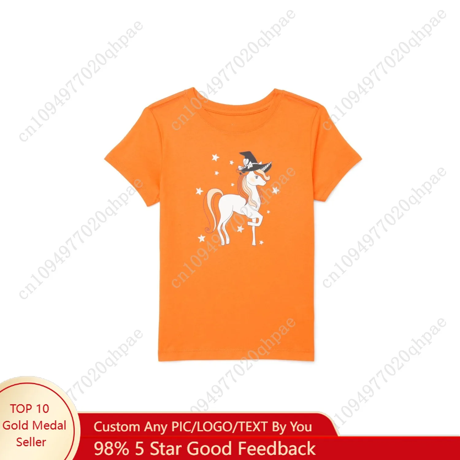 تي شيرت برسومات الهالوين للفتيات بأكمام قصيرة من الطريق للاحتفال، مقاسات 4-18 #1